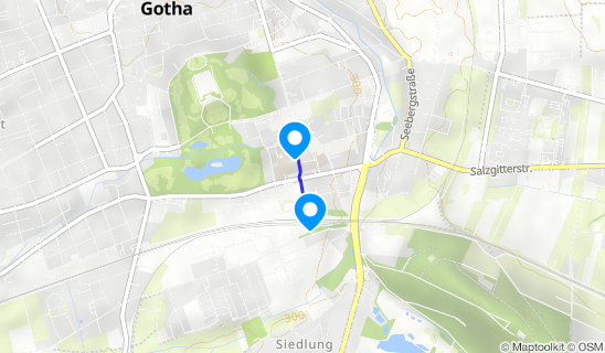Kartenausschnitt Gotha, Hauptbahnhof